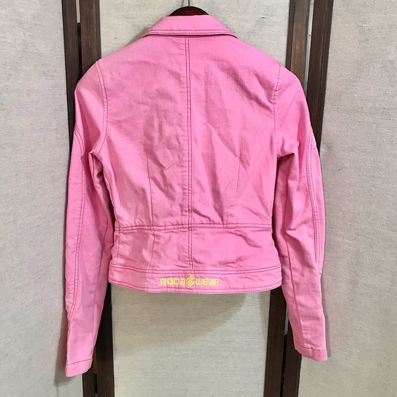 Y2K Rocawear bubblegum pink denim jean blazer cropped jacket - Picture 4 of 16